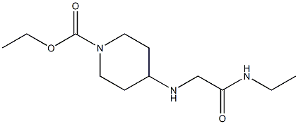 ethyl 4-{[(ethylcarbamoyl)methyl]amino}piperidine-1-carboxylate Struktur