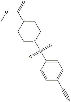 methyl 1-[(4-cyanobenzene)sulfonyl]piperidine-4-carboxylate Struktur
