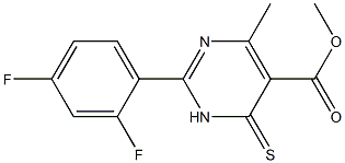 methyl 2-(2,4-difluorophenyl)-4-methyl-6-thioxo-1,6-dihydropyrimidine-5-carboxylate 结构式