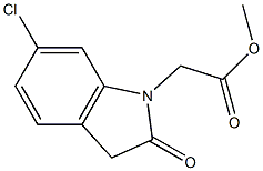 methyl 2-(6-chloro-2-oxo-2,3-dihydro-1H-indol-1-yl)acetate 结构式
