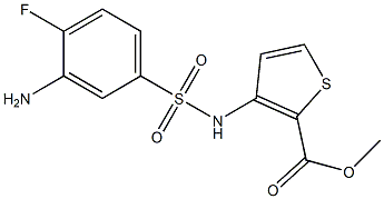 methyl 3-[(3-amino-4-fluorobenzene)sulfonamido]thiophene-2-carboxylate 化学構造式