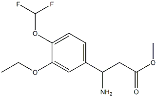 methyl 3-amino-3-[4-(difluoromethoxy)-3-ethoxyphenyl]propanoate,,结构式