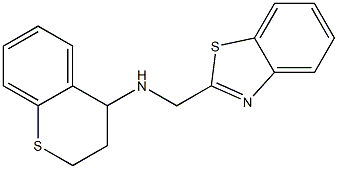N-(1,3-benzothiazol-2-ylmethyl)-3,4-dihydro-2H-1-benzothiopyran-4-amine 化学構造式