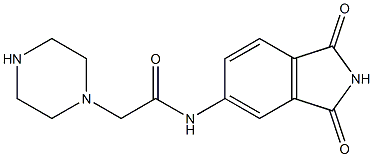 N-(1,3-dioxo-2,3-dihydro-1H-isoindol-5-yl)-2-(piperazin-1-yl)acetamide 结构式