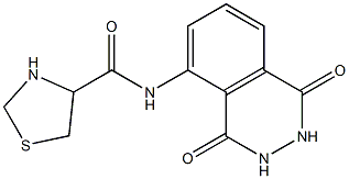 N-(1,4-dioxo-1,2,3,4-tetrahydrophthalazin-5-yl)-1,3-thiazolidine-4-carboxamide Struktur