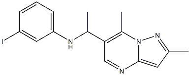 N-(1-{2,7-dimethylpyrazolo[1,5-a]pyrimidin-6-yl}ethyl)-3-iodoaniline Structure