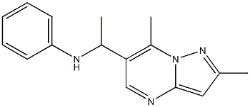 N-(1-{2,7-dimethylpyrazolo[1,5-a]pyrimidin-6-yl}ethyl)aniline Structure