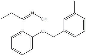 N-(1-{2-[(3-methylphenyl)methoxy]phenyl}propylidene)hydroxylamine,,结构式