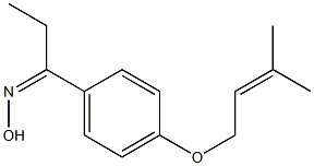 N-(1-{4-[(3-methylbut-2-en-1-yl)oxy]phenyl}propylidene)hydroxylamine,,结构式