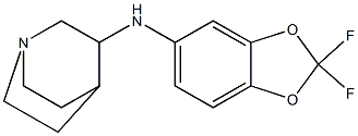 N-(2,2-difluoro-2H-1,3-benzodioxol-5-yl)-1-azabicyclo[2.2.2]octan-3-amine 化学構造式