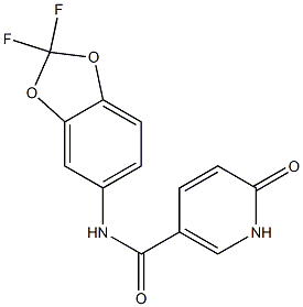N-(2,2-difluoro-2H-1,3-benzodioxol-5-yl)-6-oxo-1,6-dihydropyridine-3-carboxamide Struktur