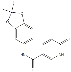 N-(2,2-difluoro-2H-1,3-benzodioxol-5-yl)-6-oxo-1,6-dihydropyridine-3-carboxamide,,结构式