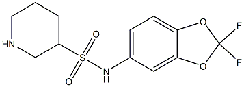 N-(2,2-difluoro-2H-1,3-benzodioxol-5-yl)piperidine-3-sulfonamide,,结构式