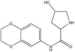 N-(2,3-dihydro-1,4-benzodioxin-6-yl)-4-hydroxypyrrolidine-2-carboxamide,,结构式