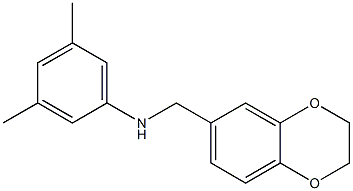 N-(2,3-dihydro-1,4-benzodioxin-6-ylmethyl)-3,5-dimethylaniline 化学構造式