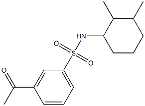 N-(2,3-dimethylcyclohexyl)-3-acetylbenzene-1-sulfonamide Struktur