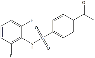 N-(2,6-difluorophenyl)-4-acetylbenzene-1-sulfonamide 化学構造式