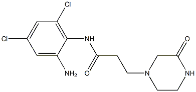 N-(2-amino-4,6-dichlorophenyl)-3-(3-oxopiperazin-1-yl)propanamide Structure