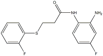 N-(2-amino-4-fluorophenyl)-3-[(2-fluorophenyl)sulfanyl]propanamide,,结构式