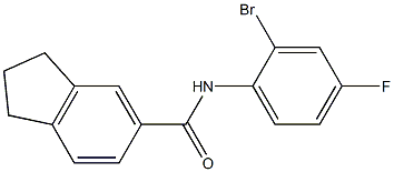N-(2-bromo-4-fluorophenyl)-2,3-dihydro-1H-indene-5-carboxamide,,结构式