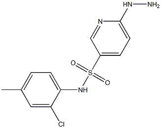 N-(2-chloro-4-methylphenyl)-6-hydrazinylpyridine-3-sulfonamide,,结构式