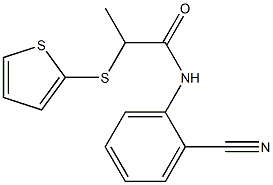 N-(2-cyanophenyl)-2-(thiophen-2-ylsulfanyl)propanamide,,结构式