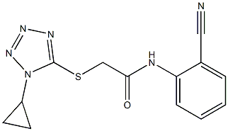 N-(2-cyanophenyl)-2-[(1-cyclopropyl-1H-1,2,3,4-tetrazol-5-yl)sulfanyl]acetamide,,结构式