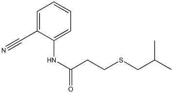 N-(2-cyanophenyl)-3-[(2-methylpropyl)sulfanyl]propanamide 化学構造式