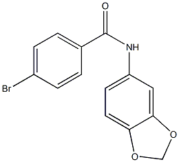 N-(2H-1,3-benzodioxol-5-yl)-4-bromobenzamide,,结构式