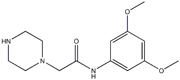 N-(3,5-dimethoxyphenyl)-2-(piperazin-1-yl)acetamide 结构式