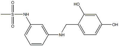 N-(3-{[(2,4-dihydroxyphenyl)methyl]amino}phenyl)methanesulfonamide Struktur
