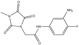 N-(3-amino-4-fluorophenyl)-2-(3-methyl-2,4,5-trioxoimidazolidin-1-yl)acetamide Struktur