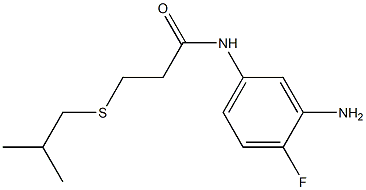 N-(3-amino-4-fluorophenyl)-3-[(2-methylpropyl)sulfanyl]propanamide 化学構造式