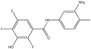 N-(3-amino-4-methylphenyl)-2,4,5-trifluoro-3-hydroxybenzamide Struktur