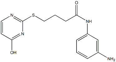 N-(3-aminophenyl)-4-[(4-hydroxypyrimidin-2-yl)sulfanyl]butanamide 结构式