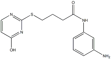 N-(3-aminophenyl)-4-[(4-hydroxypyrimidin-2-yl)sulfanyl]butanamide,,结构式