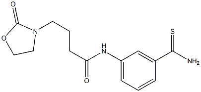 N-(3-carbamothioylphenyl)-4-(2-oxo-1,3-oxazolidin-3-yl)butanamide 化学構造式
