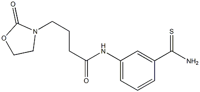 N-(3-carbamothioylphenyl)-4-(2-oxo-1,3-oxazolidin-3-yl)butanamide Struktur