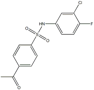 N-(3-chloro-4-fluorophenyl)-4-acetylbenzene-1-sulfonamide|