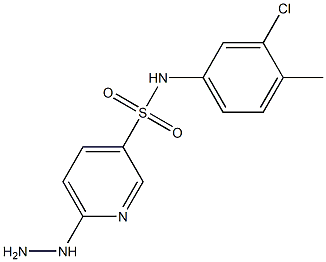 N-(3-chloro-4-methylphenyl)-6-hydrazinylpyridine-3-sulfonamide 化学構造式