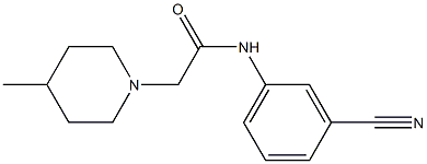 N-(3-cyanophenyl)-2-(4-methylpiperidin-1-yl)acetamide 化学構造式