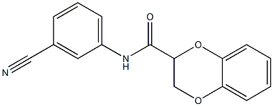N-(3-cyanophenyl)-2,3-dihydro-1,4-benzodioxine-2-carboxamide 结构式