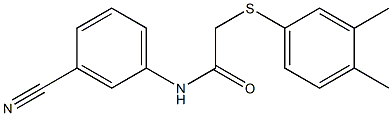 N-(3-cyanophenyl)-2-[(3,4-dimethylphenyl)sulfanyl]acetamide 结构式