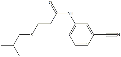 N-(3-cyanophenyl)-3-[(2-methylpropyl)sulfanyl]propanamide Structure