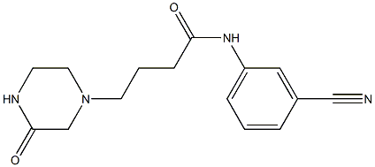 N-(3-cyanophenyl)-4-(3-oxopiperazin-1-yl)butanamide Struktur