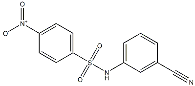 N-(3-cyanophenyl)-4-nitrobenzene-1-sulfonamide 化学構造式