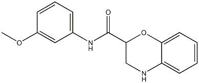 N-(3-methoxyphenyl)-3,4-dihydro-2H-1,4-benzoxazine-2-carboxamide,,结构式