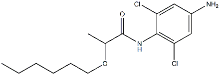 N-(4-amino-2,6-dichlorophenyl)-2-(hexyloxy)propanamide 化学構造式