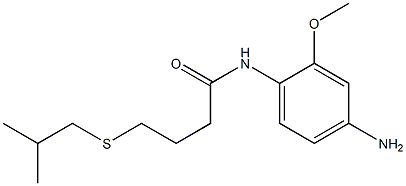 N-(4-amino-2-methoxyphenyl)-4-[(2-methylpropyl)sulfanyl]butanamide,,结构式