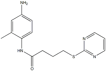 N-(4-amino-2-methylphenyl)-4-(pyrimidin-2-ylsulfanyl)butanamide 结构式